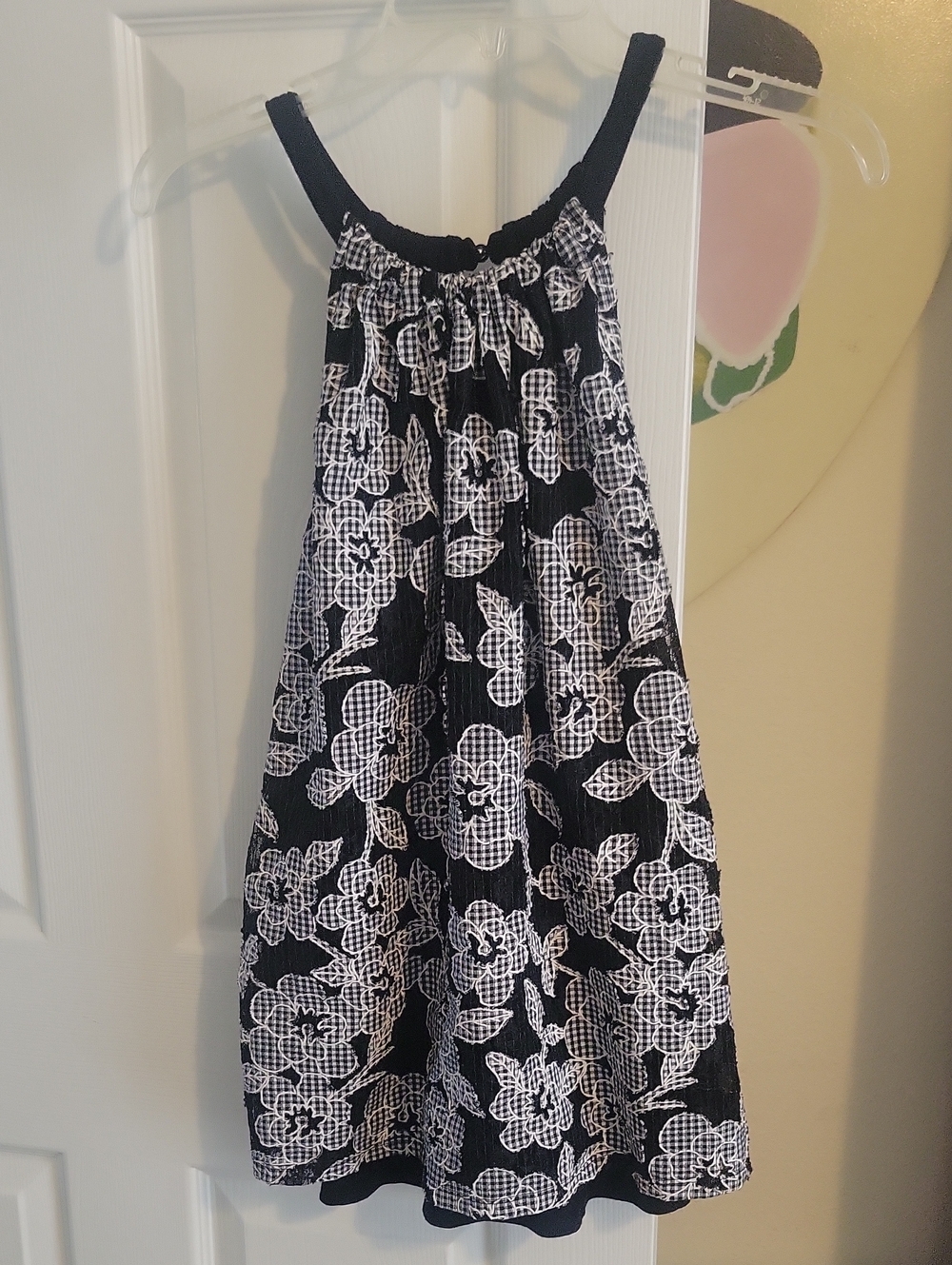 INC International Concepts Szlg Black with White Floral Lace over Tunic Top